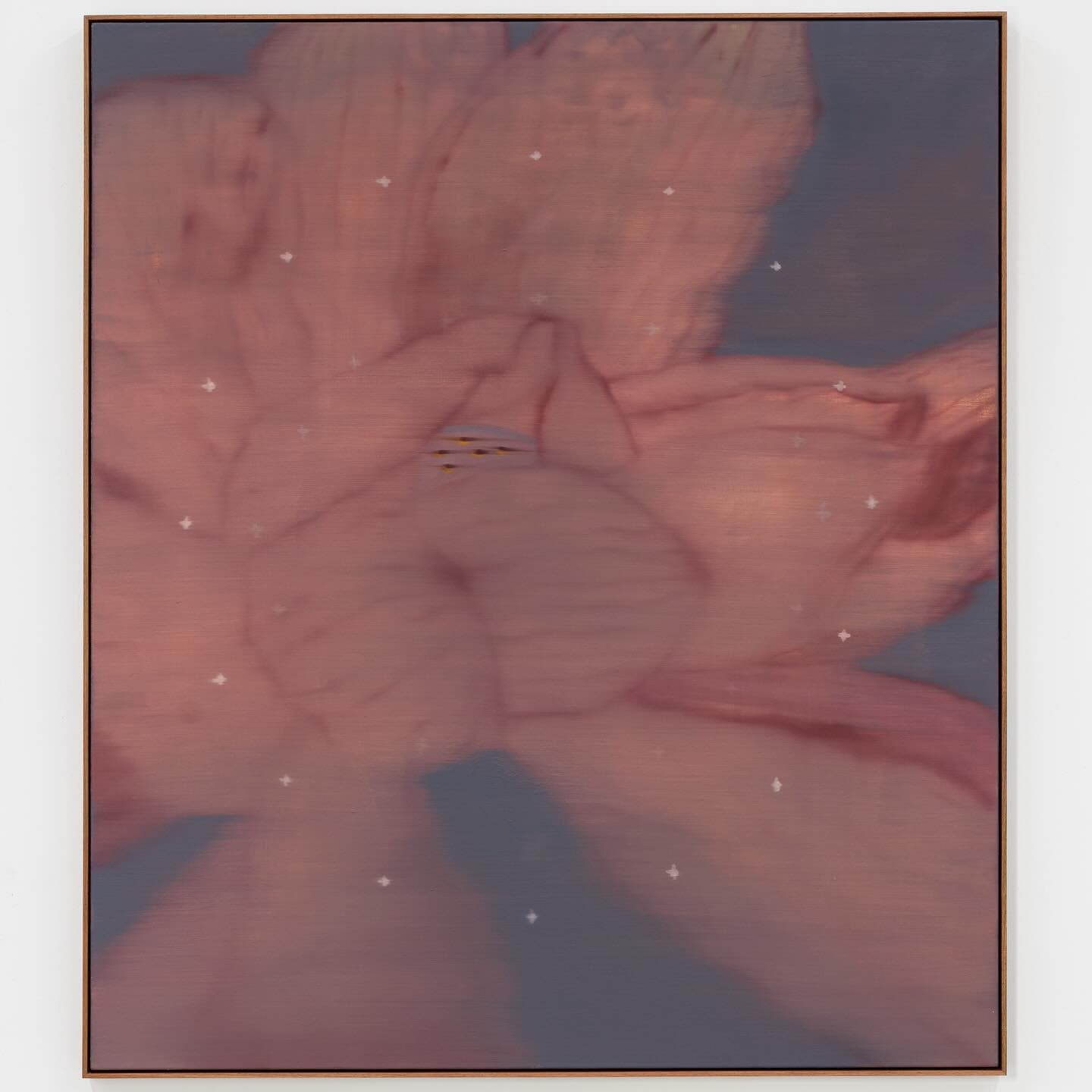 Framed pink and blue painting by Heath Wae