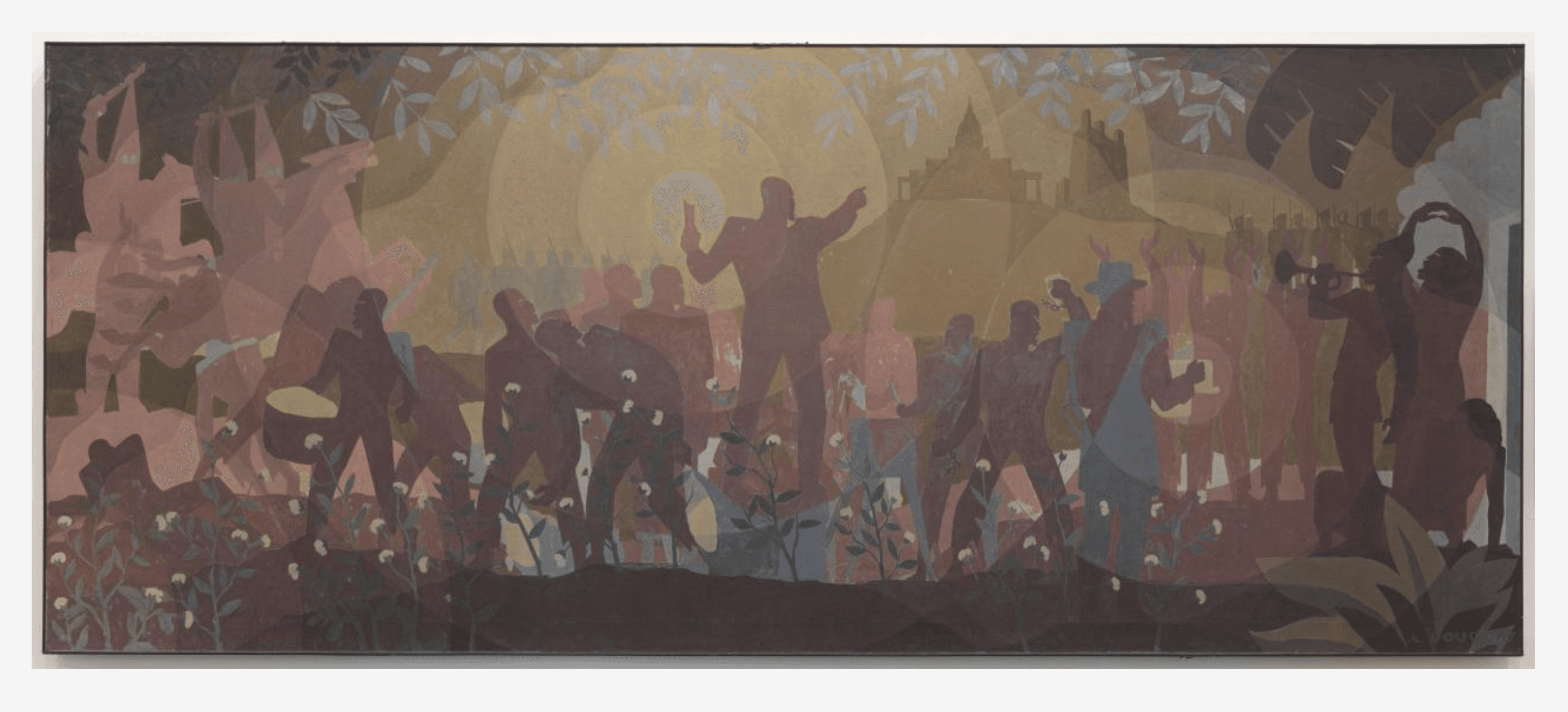 Mural by Aaron Douglas Aspects of Negro Life: From Slavery through Reconstruction (1934)